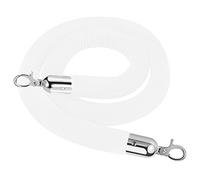 2.8 Cm Thick Velvet Crowd Control Rope Barrier,Hotels/Theaters VIP Stanchion Rope, with Metal Hooks, for Opening Ceremony(White,2m/6.6ft/79inch)