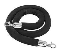 2.8 Cm Thick Velvet Crowd Control Rope Barrier,Hotels/Theaters VIP Stanchion Rope, with Metal Hooks, for Opening Ceremony(Black,2m/6.6ft/79inch)