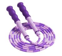 2,8 m Comba de Saltar Niños, Cuerda de Saltar Niña con Mango Silicona, Cuerda para Saltar Segmentada, Beaded Skipping Rope, para Niños y Adultos (Púrpura)