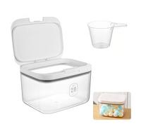 2.8L Contenedor Detergente Polvo con Taza Medidora, Caja Almacenamiento con Tapa Hermética & Cierre Presión, Dispensador Perlas Detergente Lavadora, Organizador Detergentes Lavandería Reutilizable