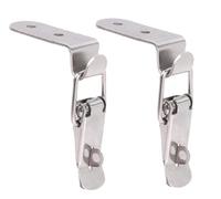 2 90 grados hebilla de boca pato gancho bloqueo acero inoxidable resorte cargado palanca pestillo abrazadera Clip cerrojo cierre captura(B Iron Nickled Plated,158mm)