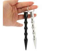 2 a 4 piezas de Kubotan en distintos colores, ergonómicos y con anilla de seguridad. Llavero con o sin señal de silbato SOS, negro / plateado