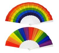 2 abanicos plegables de mano - Aficionados del - Abanicos coloridos de - Abanicos de verano para decoración de - Abanicos plegables de mano para mujeres/hombres, mes del