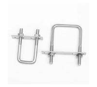 2 abrazaderas de aro en U de acero inoxidable 304, tornillo de tubería en forma de U en ángulo recto(M8x60x160mm)