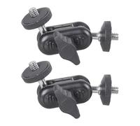 2 abrazaderas de cabeza esférica flexibles con adaptador de rosca macho de 1/4 pulgadas para monitor de cámara, soporte de luz, brazo de conjuración de doble cabeza de bola
