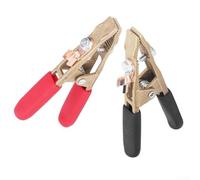 2 abrazaderas de cable de tierra de latón 260A en forma de A, abrazadera de tierra con apertura de 40 mm y mango de agarre protector para fabricación de automóviles, fabricación de astilleros