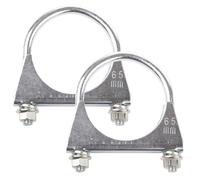 2 abrazaderas de escape de 65 mm, abrazaderas de escape resistentes en U, abrazadera especial para tubo de escape, abrazadera de tubo galvanizada en forma de U, pernos de escape en U para abrazaderas