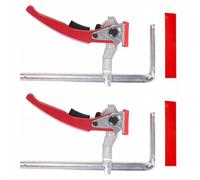 2 abrazaderas de sierra de carraca, abrazadera de mesa de trinquete de liberación rápida, clip de pista F de acero con cubierta protectora para mesa de agujeros y sistema de riel guía (173 mm)