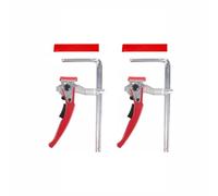 2 abrazaderas de sierra de carraca, abrazadera de mesa de trinquete de liberación rápida, clip de pista F de acero con cubierta protectora para mesa de agujeros y sistema de riel guía (210 mm)