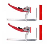 2 abrazaderas de sierra de carraca, abrazadera de mesa de trinquete de liberación rápida, clip de pista F de acero con cubierta protectora para mesa de agujeros y sistema de riel guía (453 mm)