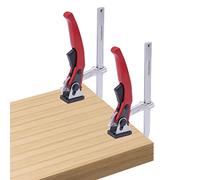 2 abrazaderas de trinquete de liberación rápida 40CR para riel de guía de sierra, 160 x 60 y 200 x 60 mm, abrazadera de mesa estable con fuerza de sujeción de 440 libras para Festool, Wen y más