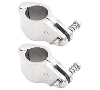 2 abrazaderas de tubo deslizante de mandíbula marina, 30 mm con pin, accesorios de acero inoxidable, abrazadera de toldo para barco, bimini, mandíbula superior con bisagras