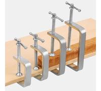 2 abrazaderas en C para carpintería, aleación de acero, abrazadera en G con 50-100 mm de capacidad de mandíbula variable, tornillo roscado suave, cara de sujeción plana para madera, plástico, metal