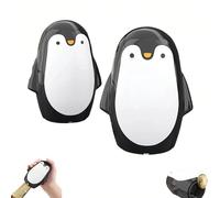 2 abrebotellas de cerveza magnético de pingüino, atrapador automático de tapas con asistencia de resorte, herramienta fácil de abrir con una sola mano para cerveza/refrescos, regalo divertido portátil