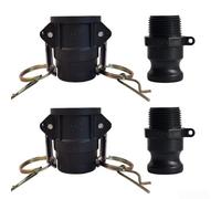 2 accesorios Camlock tipo D y F, kit de montaje de manguera de polipropileno para tanques, bombas y mangueras (1.2 pulgadas)