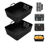 2 accesorios de airfryer para Ninja Foodi Max Dual Zone Af400eu Af300eu 9,5 l, silicona Ninja para Foodi Max Double Stack Sl400eu, molde de silicona para freidora de aire caliente Innsky