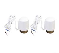 2 actuadores térmicos eléctricos AC230V M30 x 1,5 mm, o control de temperatura de la válvula de calefacción de suelo y radiador, diseño normalmente abierto con empuje 110N (alambre de aluminio)