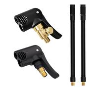 2 Adaptador de Válvula para Coche Universal, Conector de Liberación Rápida de Latón con Manguera de Extensión 17.5cm, Inflador y Desinflador de Neumáticos Compatible para Coche, Bicicleta y Moto