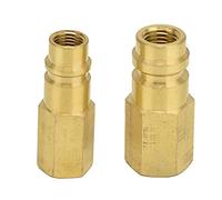 2 adaptadores de aire acondicionado R134a, conector de acoplador 1/4SAE, válvula adaptadora de conversión rápida para aire acondicionado SAELP HD 1/4