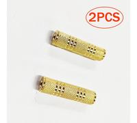 2 adaptadores de audio estéreo auxiliares hembra a hembra F/F de 3,5 mm (1/8") chapados en oro (EE. UU.)