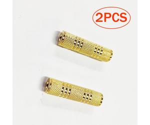 2 adaptadores de audio estéreo auxiliares hembra a hembra F/F de 3,5 mm (1/8") chapados en oro (EE. UU.)