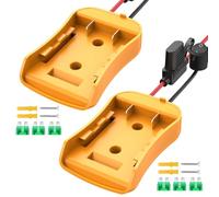 2 adaptadores de batería para DeWalt 18V y 20V, kit de conversión DIY para camiones RC y robots, incluye caja de fusibles, interruptor y conectores, compatible con baterías de litio DeWalt DCB Series