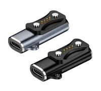 2 adaptadores de carga magnéticos USB-C para relojes Polar, cargador portátil, compatibles con Polar Vantage V3, Polar Pacer y Pacer Pro, Ignite 3, Grit X2 Pro, negro y gris