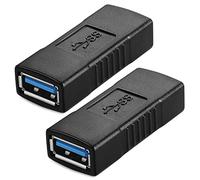 2 adaptadores de conector de extensión JacobsParts USB 3.0 tipo A hembra a hembra F/F (negro)