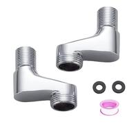 2 adaptadores de conector S, adaptador de grifo estándar de 1/2 a 3/4, rango ajustable de 75 a 225 mm, adaptador de ángulo de ducha para grifos de pared Clawfoot bañeras, accesorios de baño para el