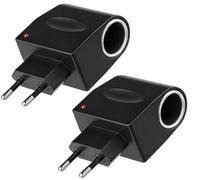 2 adaptadores de encendedor de 220 V a 12 V, convertidor de corriente | Transformador de 6 W 0,5 A, CA a CC con enchufe europeo para GPS, cámara, cargador USB y dispositivos pequeños