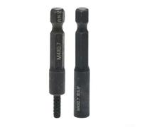 2 adaptadores de enchufe para 4 mm M5 autorroscante con vástago hexagonal de 1/4 pulgadas adecuado para su uso en tuercas de inserción o tornillos de doble extremo con taladros eléctricos (4 mm)