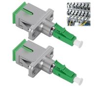 2 adaptadores de fibra óptica SC/APC hembra a LC/APC macho monomodo híbrido de fibra de vidrio, adaptador LC a SC para acoplamiento de fibra óptica duradero y rápido, bajas pérdidas (SC/APC-LC/APC)