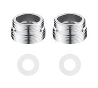 2 Adaptadores de Grifo Con Juntas de Goma y Rosca de Latón - Conexión de Accesorios Para Fregadero de Cocina M20 a M22