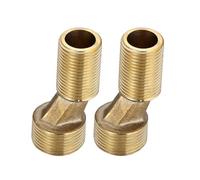 2 adaptadores de grifo de ducha, rosca exterior G1/2 hasta G3/4, distancia excéntrica de 9-6 mm, conector S de latón, adecuado para orificios de pared entre 125 mm