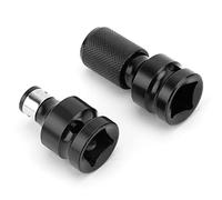 2 adaptadores de impacto 1/2" a 1/4"hembra hexagonal, convertidor mandril telescópico liberación rápida para llave impacto, brocas trinquete, zócalo acero aleación, juego accesorio