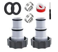 2 adaptadores de manguera de piscina con rosca interior, adaptador de piscina A para piscina Intex Poolschlauch Adapter Set, Ersatzschlauchadapter für Pumpen, 32-38 mm Poolschlauch Adapter mit