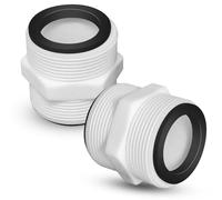 2 adaptadores de manguera de piscina de 1,5 a 1,5 pies, conector de manguera de piscina compatible con Intex y Coleman, extensor de manguera de jardín con 2 anillos de goma juntas para manguera