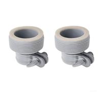 2 adaptadores de manguera para piscinas Intex, conectores tipo B de 1.25 a 1.5 pulgadas, ajuste de plástico gris para sistemas de agua salada y actualizaciones de filtro