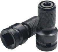 2 adaptadores de portabrocas de 1/2 pulgada cuadradas a 1/4 pulgadas hexagonales hembra para llave de aire y eléctrica