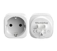 2 adaptadores de viaje de Alemania a Estados Unidos, tipo C/F, Schuko UE a tipo B, 15 A, 3750 W, para Estados Unidos, Canadá, México, Tailandia, color blanco