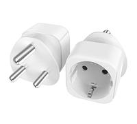 2 adaptadores de viaje de Alemania a Sudáfrica, tipo C/E/F a tipo M, 16 A, 4000 W, para Sudáfrica, Eswatini, Sri Lanka Ghana, color blanco