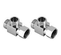 2 adaptadores desviadores de agua de latón de 3 vías de instalación rápida para baño, ducha, bidé, ángulo de repuesto