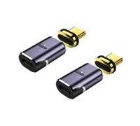 2 adaptadores magnéticos USB C, PD 140 W, 40 GBP/s, transmisión de datos, vídeo 8 K @ 60 Hz, adaptador magnético tipo C, conector magnético tipo C para ordenador portátil, teléfono móvil HDTV
