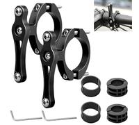 2 adaptadores para portabotellas para bicicleta: HOMURY Aluminum universal para manillar con llave Allen, soporte para botellas de agua para bicicletas, motocicletas (negro)
