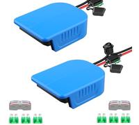 2 adaptadores Power Wheel para batería Bosch de 18 V GBA, convertidor de cargador para batería Bosch Power Station, con cable de 14 AWG (batería no incluida)
