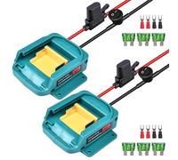 2 adaptadores Power Wheel para batería Makita de 18 V, adaptador de batería, conector de carga de 14 AWG con fusible e interruptor, kit de conversión de batería, adaptador de batería seguro para coche