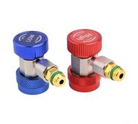 2 adaptadores R134A de conexión rápida para medidor de colector CA 1/4 SAE macho acampanado Conexión segura Compatible con sistemas HVAC de baja presión Fácil de instalar para el mantenimiento
