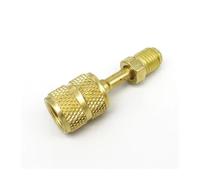 2 adaptadores R410A de 5/16 pulgadas SAE hembra a 1/4 pulgadas SAE macho Flare Brass HVAC Air Conditioner Refrigeration Charging Conversion Connector(2 unidades estilo 3)