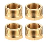 2 Adaptadores Reductores de Latón 3/4 a 1/2 Pulgadas, Conector Rosca Macho 3/4" × Rosca Hembra 1/2", Reducción para Tuberías de Agua, Gas y Aceite