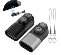 2 Adaptadores USB-C Compatible para LEDLENSER H5R/H7R/H15R/P18R-Gris/Negro | Adaptadores de carga tipo C magnéticos, compatibles con LEDLENSER H5R, H7R, H15R y P18R, disponibles en gris y negro